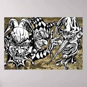 Póster Mal, payasos asustadizos