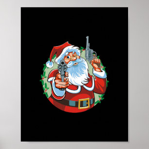 Póster mala santa claus con armas - navidades divertidos