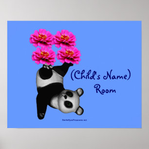 Póster Malabariado Panda Kids Room Personalized Wall Post