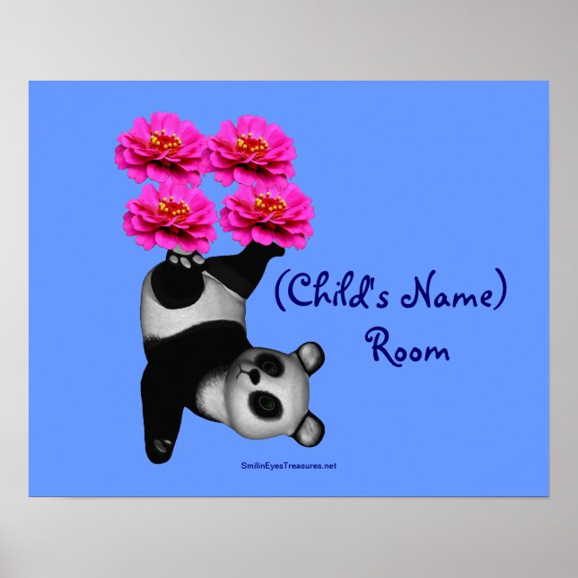 Póster Malabariado Panda Kids Room Personalized Wall Post (Frente)