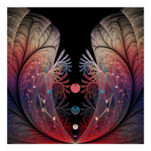 Póster Malabarismo Abstracto Fantasía Moderna Arte Fracta