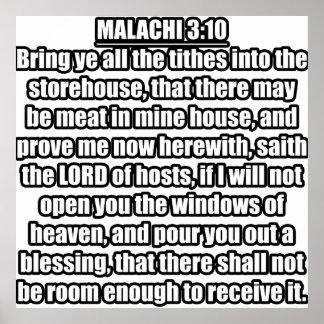 Póster Malachi 3:10 Verso de la Biblia KJV