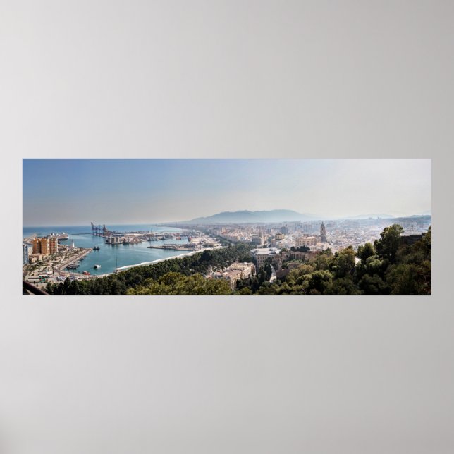 Póster Málaga, España Panorama (Frente)
