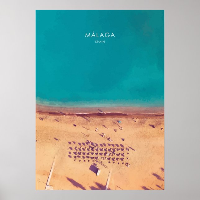 Póster Málaga, España Viajes Artísticos (Frente)