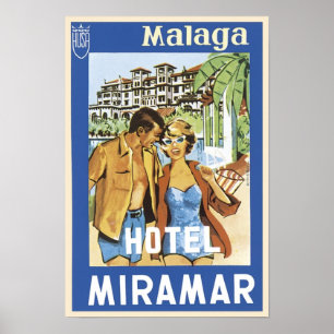 Póster Málaga Hotel Miramar
