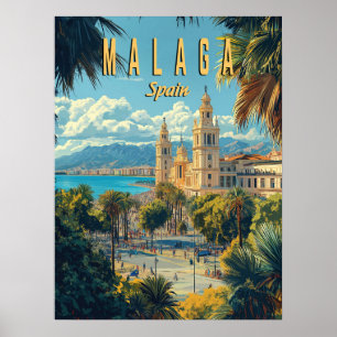 Póster Málaga - Sol, mar y encanto español
