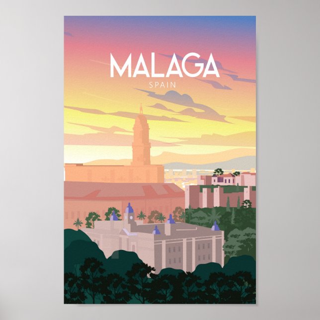 Póster Malaga Spain  travel poster  (Frente)