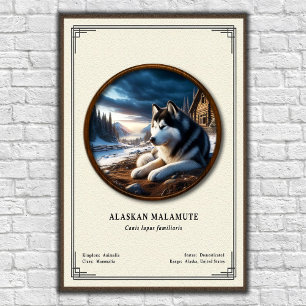 Póster Malamute de Alaska Serie de Zoología