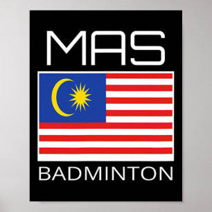 Póster Malasia: Equipo de Dminton Atleta Malasia con band
