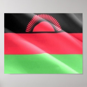 Póster Malaui - Bandera onduladora -