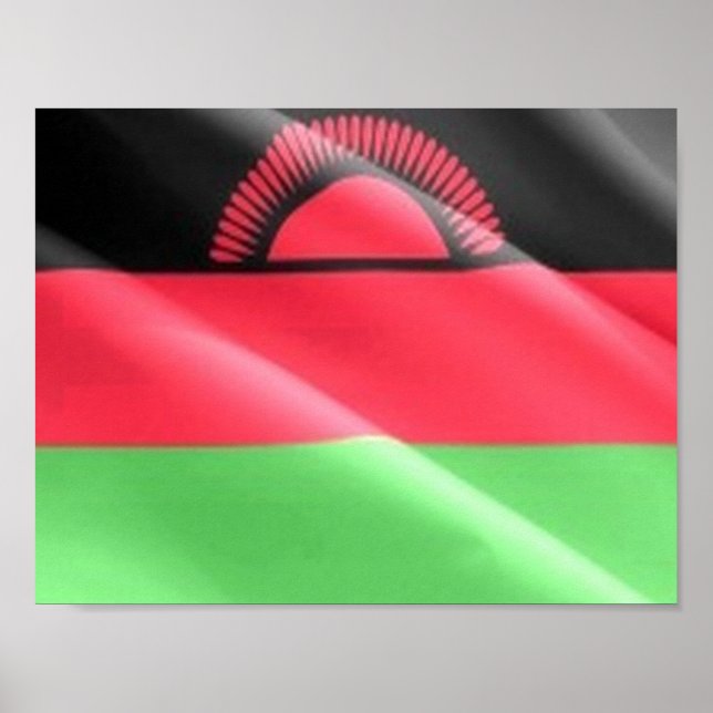 Póster Malaui - Bandera onduladora - (Frente)