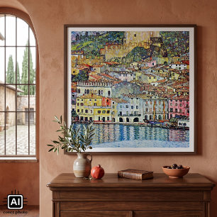Póster Malcesine en el lago de Garda por Gustav Klimt
