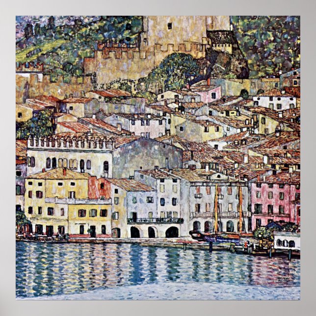 Póster Malcesine en el lago Garda, Gustav Klimt (Frente)