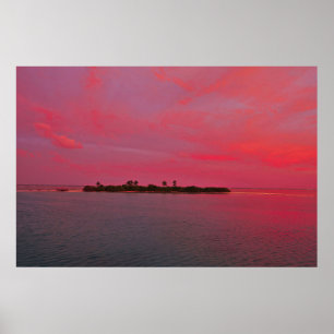 Póster Maldivas rosa