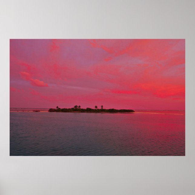 Póster Maldivas rosa (Frente)