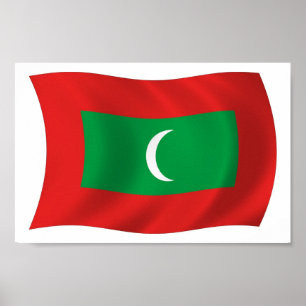 Póster Maldives Flag Poster Print