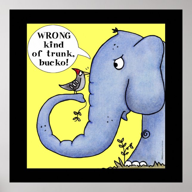 Póster Malentendidos con respecto al elefante y el pájaro (Frente)