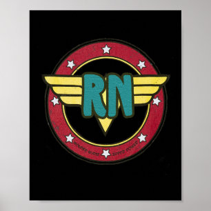Póster Malestar de superheroína de enfermera Rn vintage