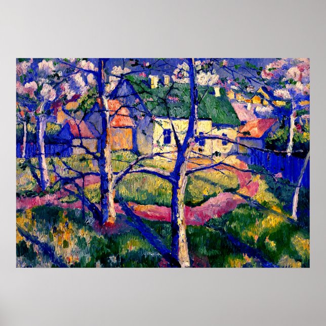 Póster Malevich - Árboles de manzanas en flor (Frente)