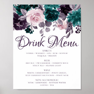 Póster Malhumorado Boho   Berenjena Púrpura Floral Elecci