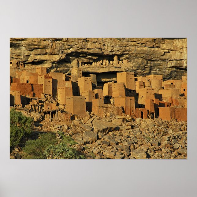 Póster MALI, tierras Dogon. Tellem maliense tradicional (Frente)