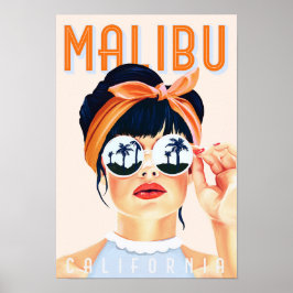 Póster Malibu, California: Viajes de Chicas de Pinup Sexy