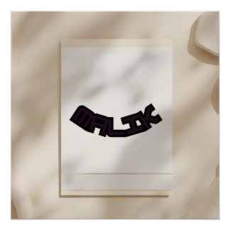 Póster Malik Modern Name Print – Bold Minimalist Typograp
