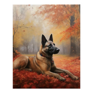 Póster Malinoi belga en otoño se inspira