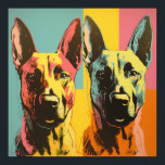 Póster Malinois POP ART 2<br><div class="desc">El gráfico representa a un perro malinés con un estilo de arte pop,  capturando su energía y carisma a través de colores llamativos</div>