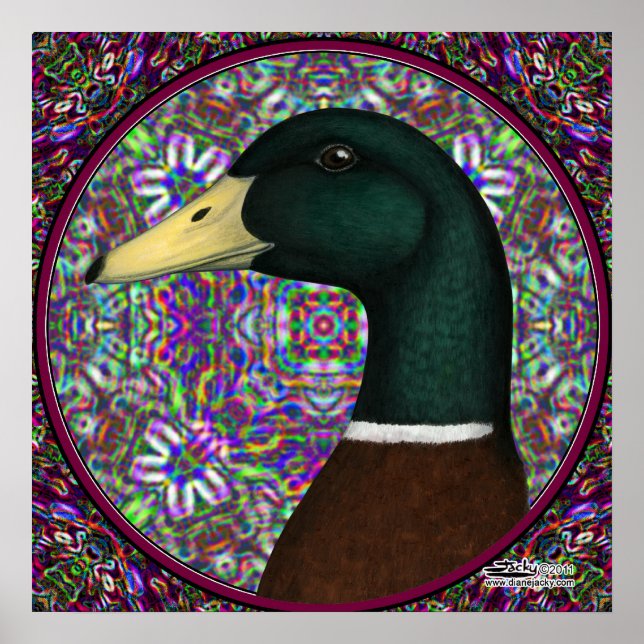 Póster Mallard Drake Mosaic Circle (Frente)