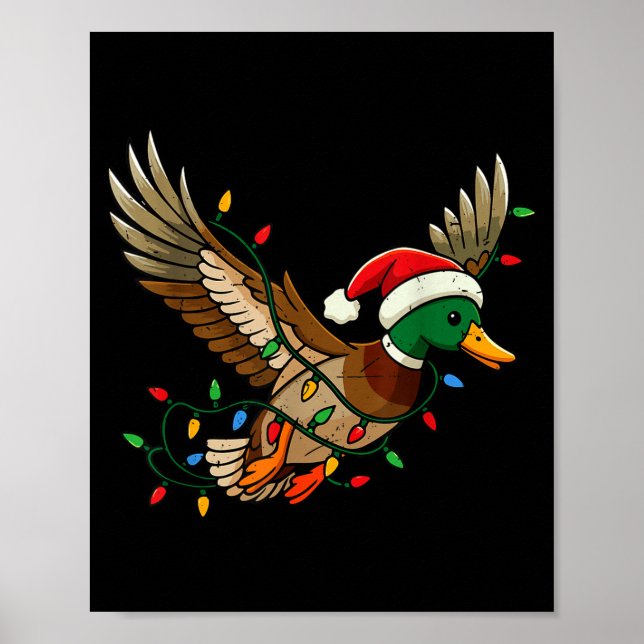 Póster Mallard Duck Light Christmas Hunting Pajama Toddle (Frente)