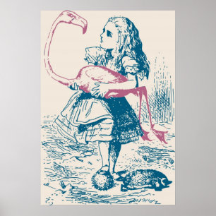 Póster Mallet Croquet De Alice Y Flamingo