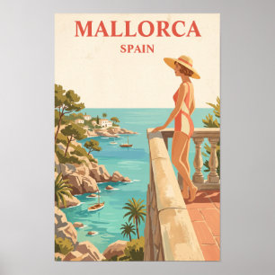 Póster Mallorca España Viaje Antiguo Costa Española