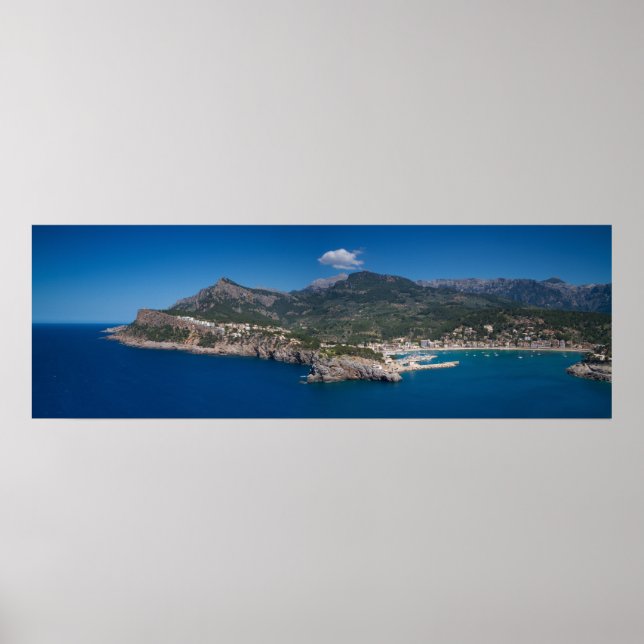 Póster Mallorca - Panorama del Puerto de Sóller (Frente)