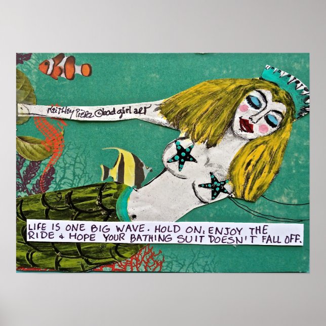 PÓSTER MALO CHICA ART MERMAID POSTER. (Frente)