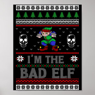 Póster Malo Elfo Navidad Fea Para Amantes De Los Elfos 