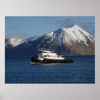 Póster Malolo Tugboat en puerto holandés, AK