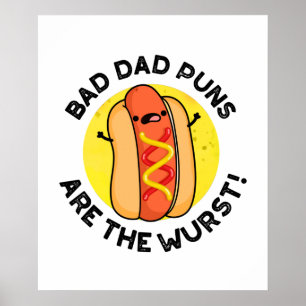 Póster Malos Puns De Papá Son El Wurny Funny Sausage Pun