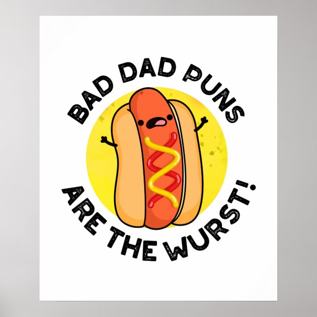 Póster Malos Puns De Papá Son El Wurny Funny Sausage Pun (Frente)