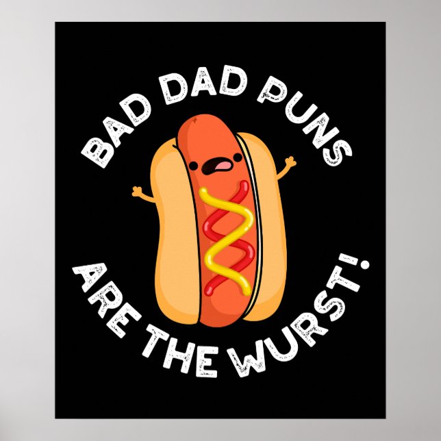 Póster Malos Puns De Papá Son El Wurny Funny Sausage Pun  (Frente)