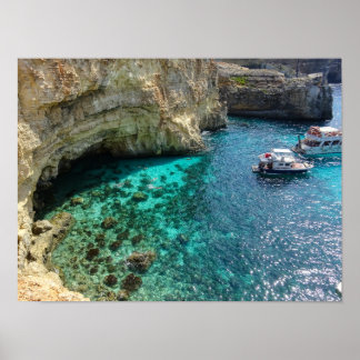 Póster Malta Agua Turquesa de la Laguna Azul Comino