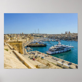 Póster Malta Birgu paseo marítimo Fort St. Angelo Vittori