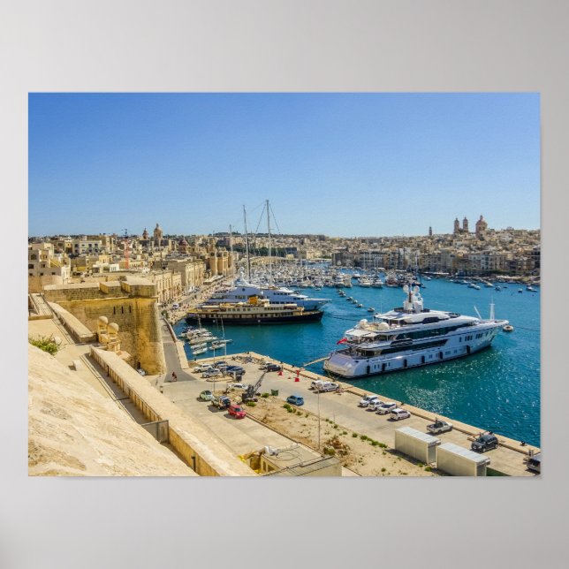 Póster Malta Birgu Waterfront Fort St. Angelo Vittoriosa (Frente)