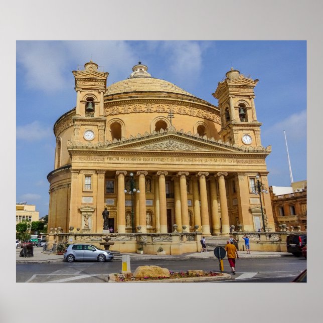 Póster Malta Mosta Rotunda Mediterranean Island Photo (Frente)