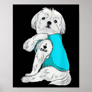 Póster Maltés Me Encanta Papá Tattoo Apparte, Perro Papá