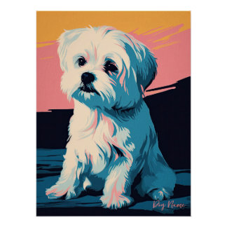 Póster Maltese Dog 001 - Bruno Pokopen