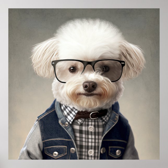 Póster Maltipoo Hipster Dog Poster (Frente)