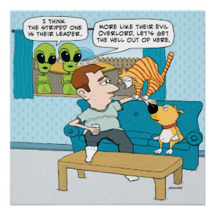 Poster malvado divertido del gato