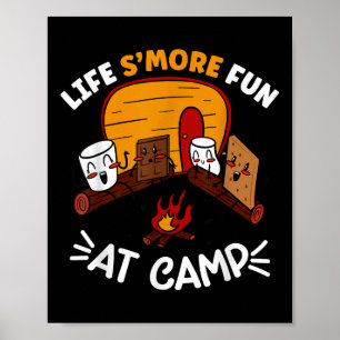 Póster Malvavisco divertido Smores Camping Fuego Vida Smo