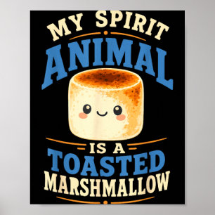 Póster Malvavisco tostado en hoguera s'mores